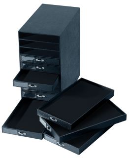Black Jewelry Storage Organizer Carrying Case Cabinet 10 Drawer New