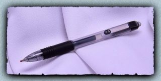 Baoke PC1818 Gel Black Rollerball Pen w Chrome Accents Black Gel Ink