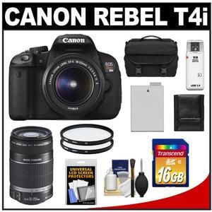 Canon EOS Rebel T4i Digital SLR Camera 18 55mm Is 55 250mm Is Lens Kit