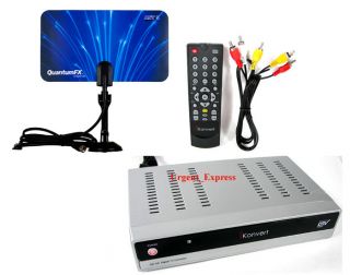 DIGITAL CONVERTER BOX DTV HDTV FLAT INDOOR TV ANTENNA COMBO DEAL