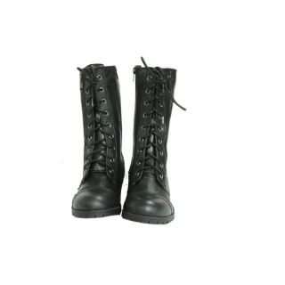 Sexy Military Style Leather Boots Lace Up Zipper Womens All Size
