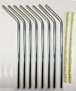 Stainless Steel Drinking Straws 2 Cleaner Brushes USA SELLER