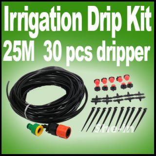 25M DIY Micro Irrigation Drip System Plant Garden Vegetable Watering