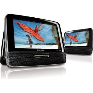 Philips PD7012/37 7 Inch LCD Dual Screen Portable DVD Player, Black