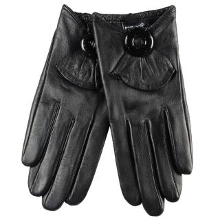 Women Genuine Leather Short Fashion Star T Show Gloves