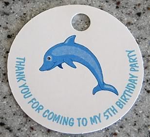 20 Custom Sea Dolphin Favors Gift Tags Birthday Party