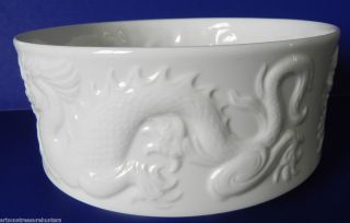  Dragon Bowl 8 1 2 wide x 4 inches High by Donal Brindley Glossy White