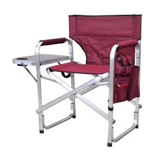 Camping Folding Sport Director’s Chair Table Burgundy