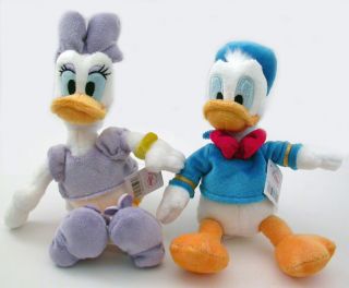 Disney Donald Duck & Daisy Duck Stuffed Plush Mini Bean Doll Set Ultra