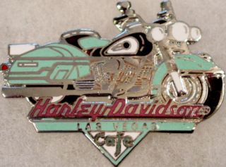 Harley Davidson Cafe LAS VEGAS 1997 Teal Motorcycle PIN Bike HDC Logo