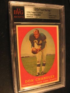 1958 Topps Vault Copy 54 Don Chandler Giants BVG