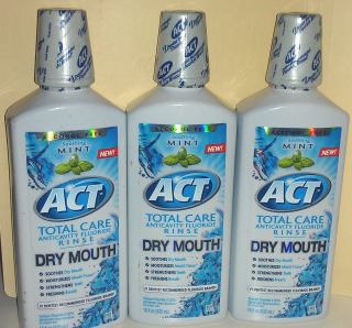  Care Anti Cavity Fluroride Rinse Dry Mouth Mint 18 oz 3 Pack