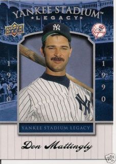 08 Don Mattingly Upper Deck Yankee Stadium Legacy Card