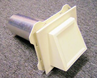 White Dryer Vent Cap Cover Hood w Damper 8 Aluminum Duct Pipe