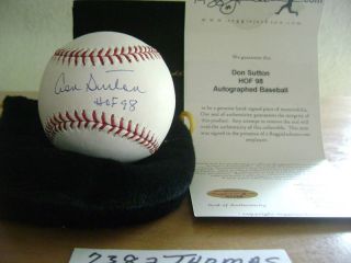 Don Sutton HOF98 Hand Signed Official MLB Ball RJ COA