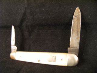 Antique A W Wadsworth Son Germany Mother of Pearl MOP Pocket Knife 2 3