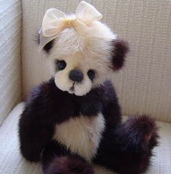 Mink Panda Teddy Bear by Bear Artist Dotty Dunn OOAK