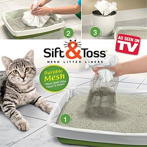 28 PC Sift Toss Mesh Disposable Trash Cat Litter Box Liner N as Seen