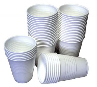 Disposable White Plastic Drink Cups Birthday Party Wedding Occasions 7