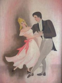  20s Painting Dance Couple Dancing with The Stars Signed Dube