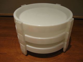 Tupperware Vintage 3 White Divide A Stack Pie Cake Stackers