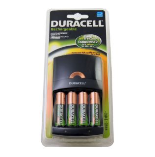 Duracell Charger Rechargeable 4 AA 2450 NiMH Batteries