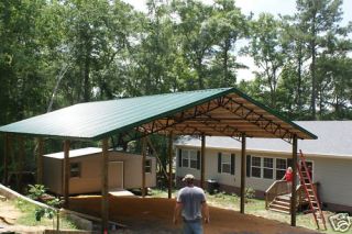   truss Pole Barn W Metal Roofing Trade Installed for Duramax Dually