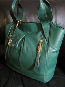 288 00 B Makowsky Green Dunaway Leather Tote Bag Handbag Purse