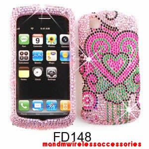 Pink Hearts Light Pink Phone Bling Case LG Encore GT550