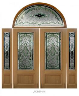 Complete Leaded Glass Door Unit Doors Transom and Side Lights