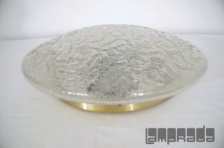 Huge Doria Leuchten Ice Glass Flushmount Kalmar Style 60 70s FM 48