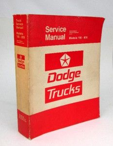 1975  76 Dodge W100 W200 W300 Power Wagon 100 800 Pickup Truck Service