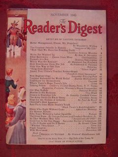 Readers Digest November 1943 Dorothy Canfield Fisher