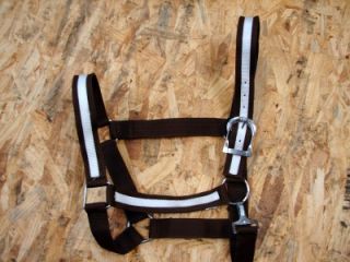  , GREEN, BLUE & RED STRIPPED IN WHITE VERY FANCY DRAFT HORSE HALTERS