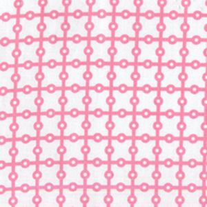 Dottie Grid Fabric Michael Miller in Pink and White