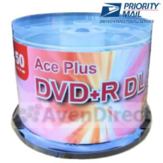 100 Aceplus 8x Silver Shiny Double Dual Layer DVD R DL Fast USPS