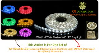 SMD3528 Flex LED Strip 16 4ft 5M Waterproof Cool White
