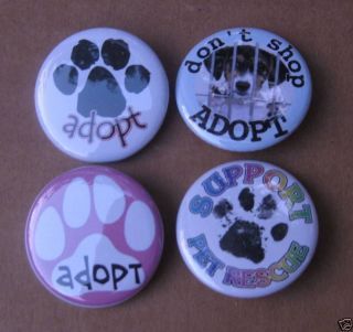 Dog Rescue Adopt Paw Beagle Pins Badge Button