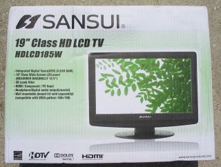  New Sansui 19 Class HD LCD TV 185W Dolby Digital Energy Star