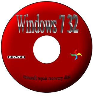 WINDOWS 7 X32 HOME PREMIUM REPAIR BOOT DVD DISC RECOVERY FIX PC