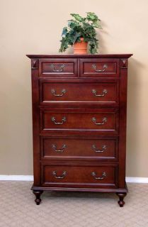 Tall Cherry 5 Drawer Chest of Drawers Dresser