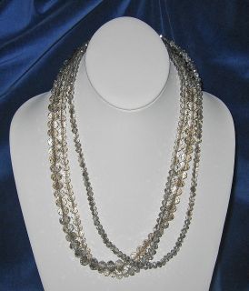 Donna Dressler Sterling Silver Champagne Swarovski Crystal Necklace