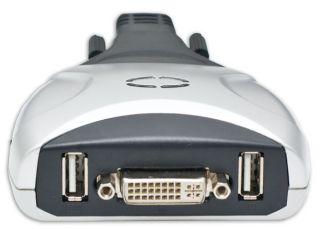 Port KVM Switch Supports DVI Monitor USB 2 0 Audio Detachable 4ft