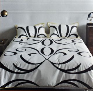 Dwell Studio Queen Baroque Scroll Comforter Bed Set NEW Black White