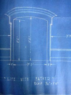  /antique LIFE WITH FATHER THEATER HOUSE BLUEPRINTS by STEWART CHANEY