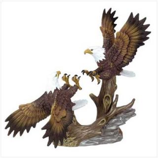 Porcelain Fighting Eagles Figurine Birds Figure Statue