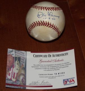 Don Larsen Autograph Baseball Yankees World Series Perfect Game PSA