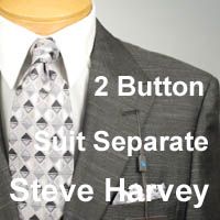 44L Steve Harvey Suit Separates Black White 44 Long Mens Suits SS17