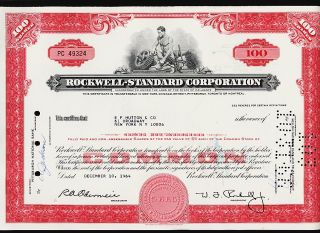 Rockwell Standard Corporation issued to E F Hutton Co