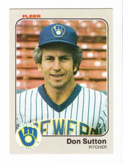 1983 Fleer Card 47 Don Sutton Pitcher Brewers
